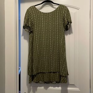 Olive Green white dress